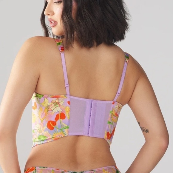 Savage X Fenty Purple Prism Mutha Nature Satin Bustier - Picture 8 of 10